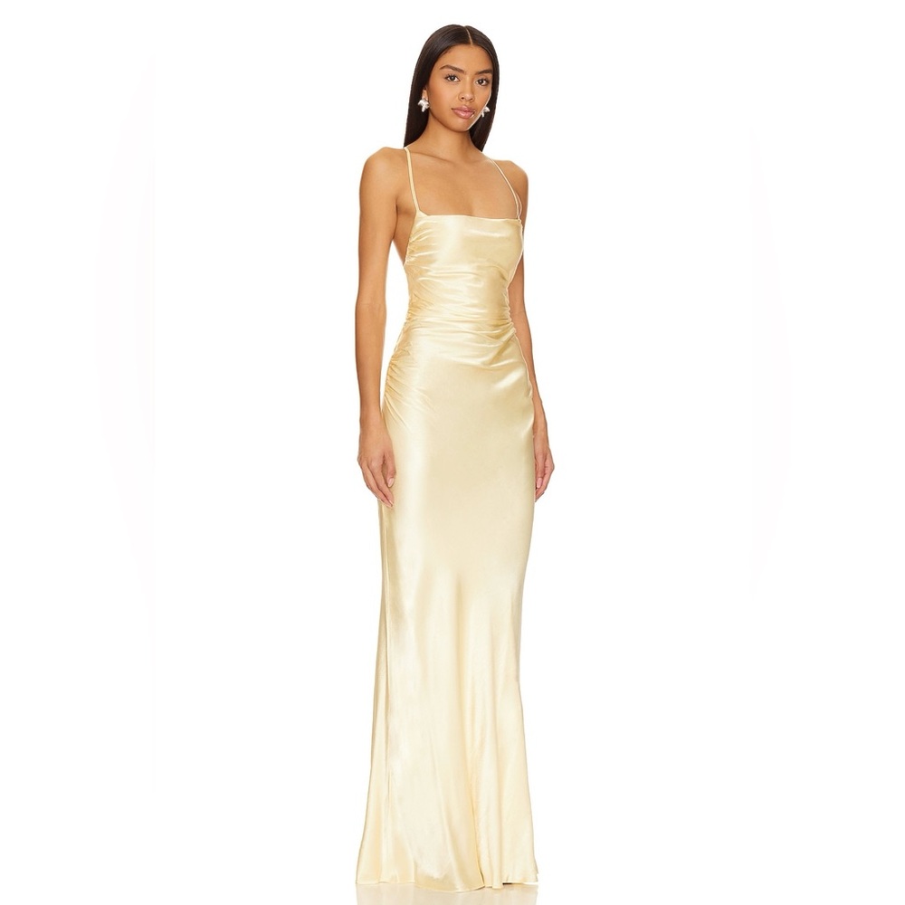 Shona Joy Elegant Cream Satin Dress